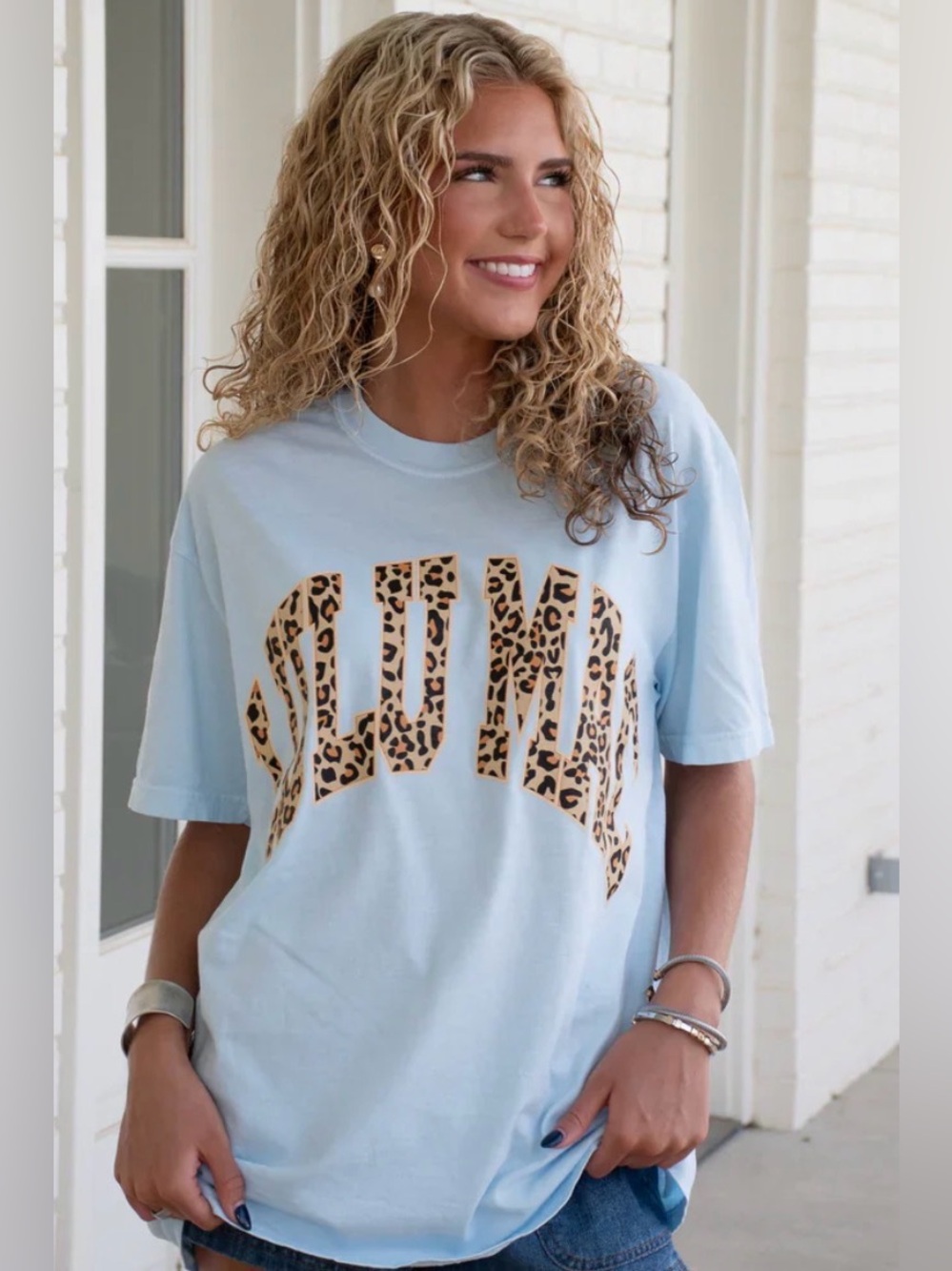 Lulu Mac Leopard Chambray Comfort Colors Tee